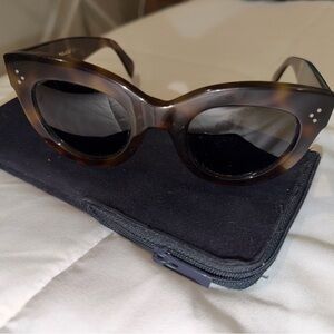 Authentic Celine Tortoise Shell Sunglasses with Black Case
